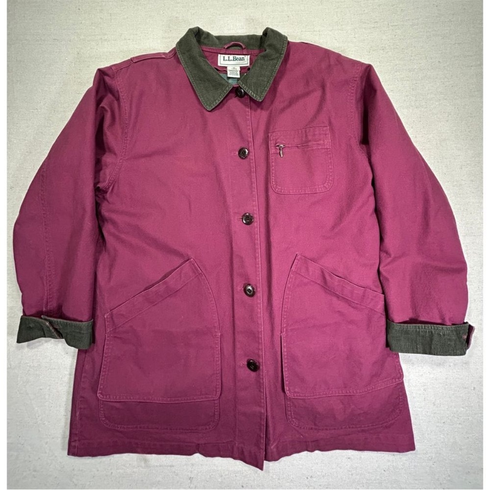 LL BEAN Women's Large Burgundy Barn Chore
Coat Jacket Primaloft Removable Liner